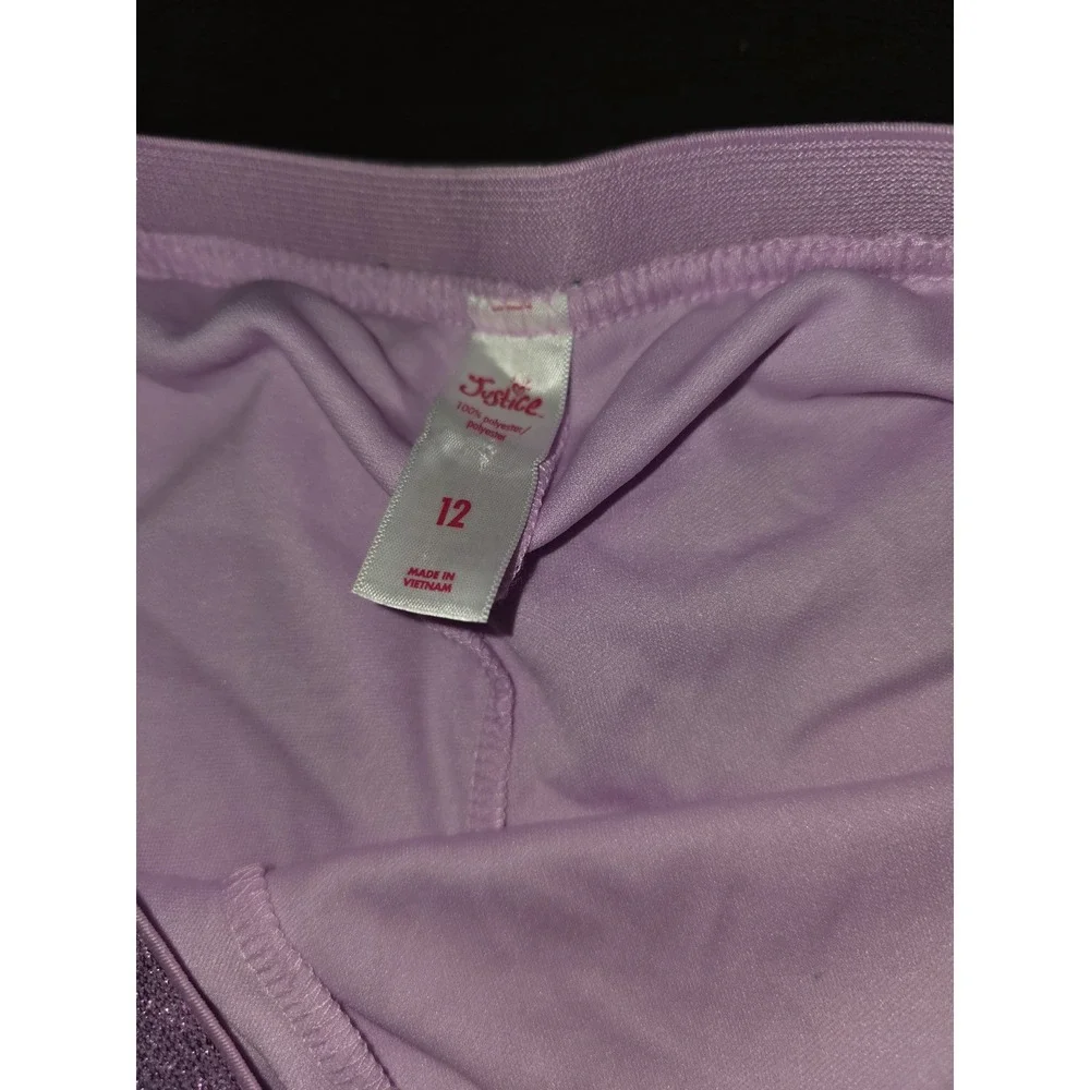 Justice purple floral outfit tank and skort size 12